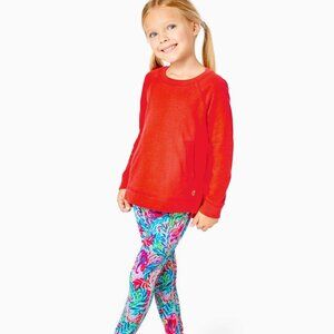 Lilly Pulitzer Red Sweatshirt with Colorful Leggings